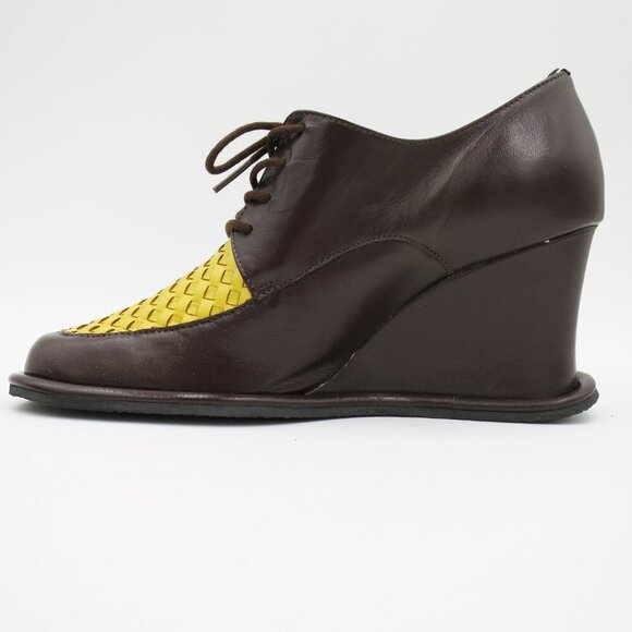 Anthropologie Kaju by A.J. Giraudon Made in Brazil Brown Leather Wedge Loafers 9 - Picture 2 of 15